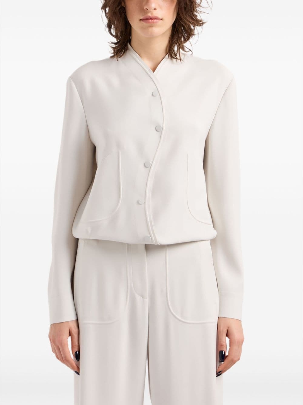 collarless drop-shoulder jacket - 3