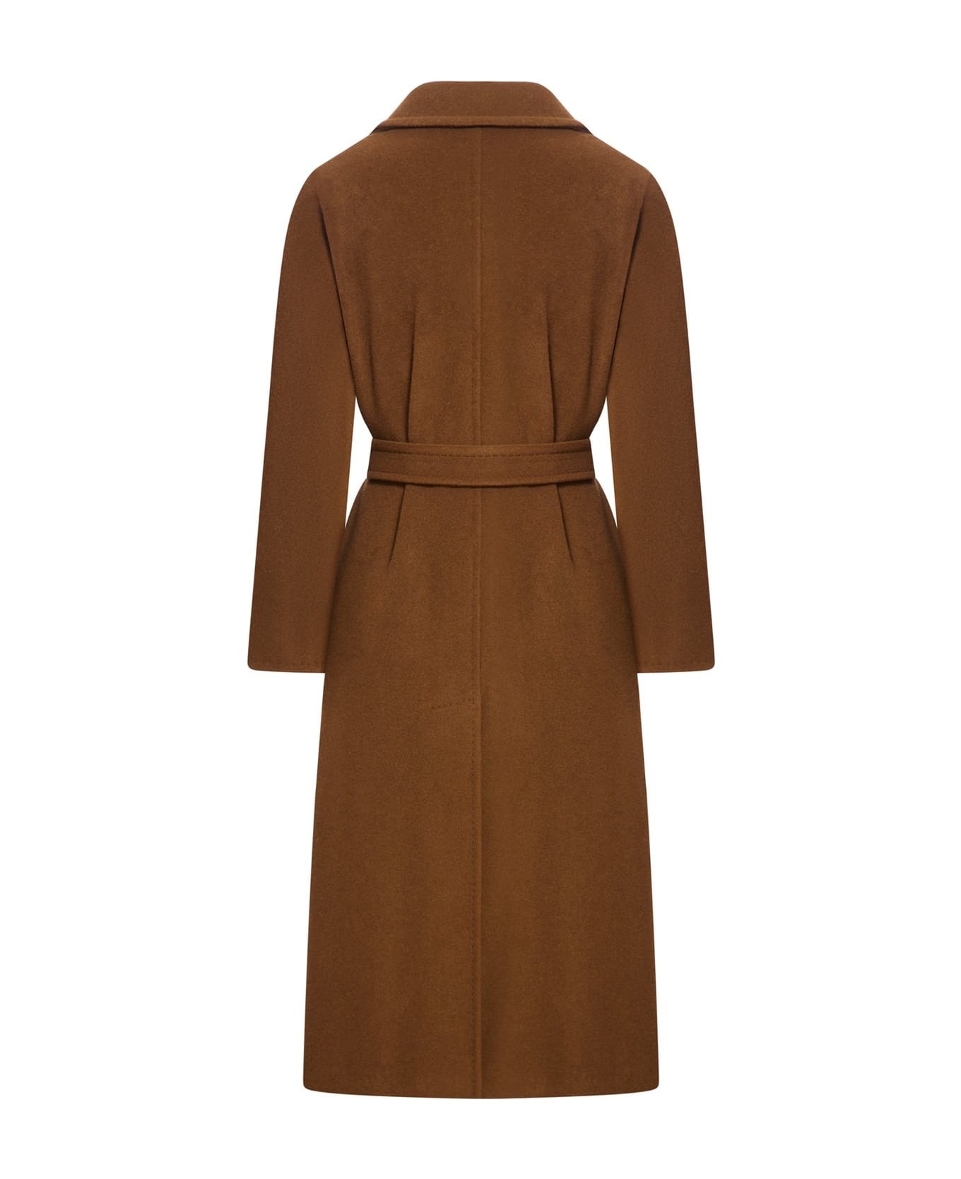 Belted Long-sleeved Coat - 2