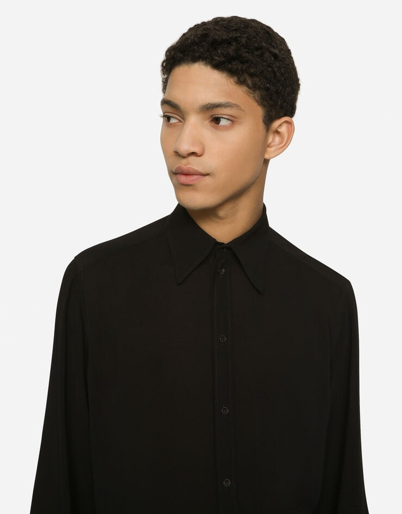 Martini-fit stretch charmeuse shirt 5