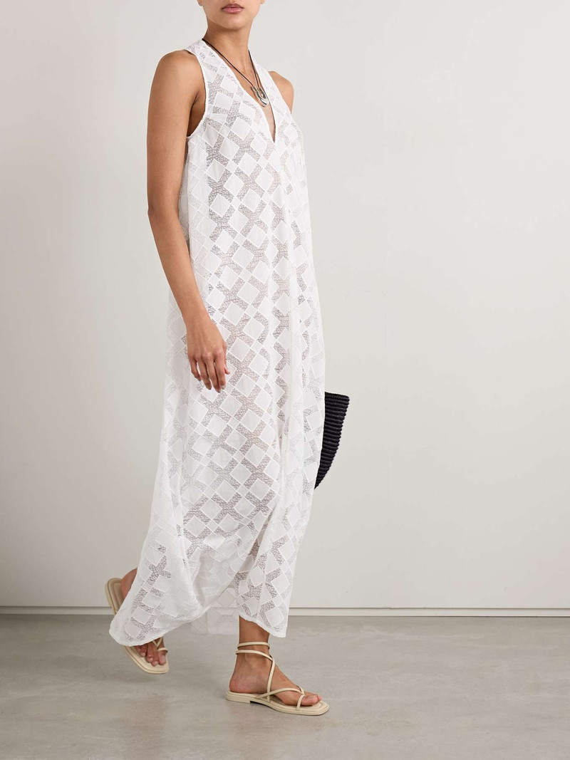 TOVE Agel paneled gauze and voile maxi dress White outlook