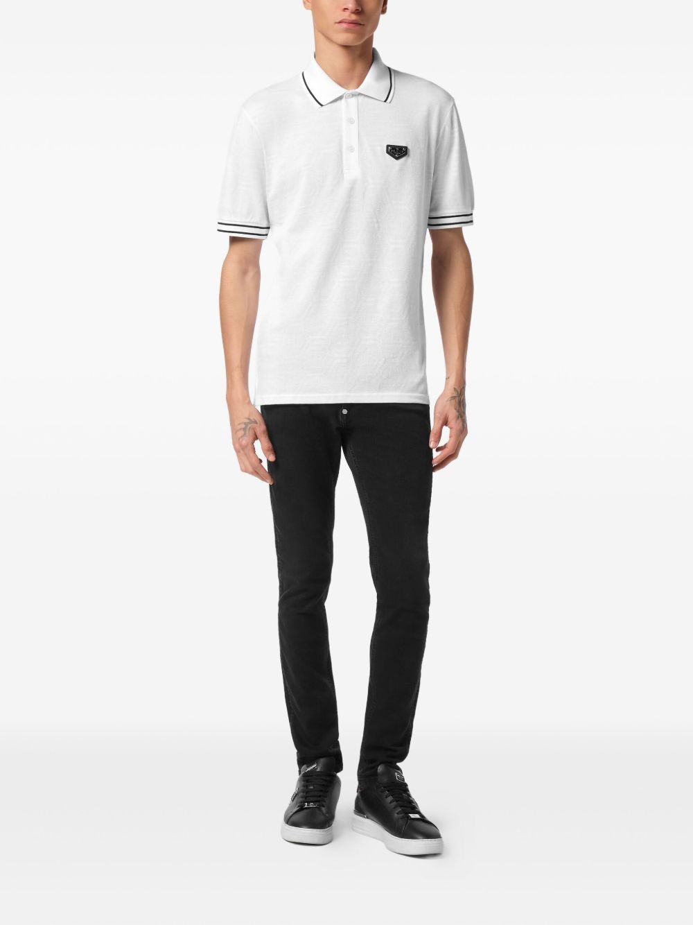 logo-plaque polo shirt - 2
