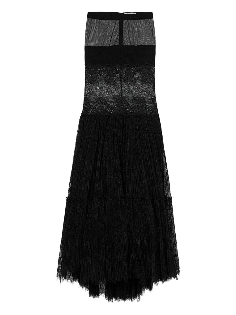 see-through rébrodé-lace maxi skirt - 3