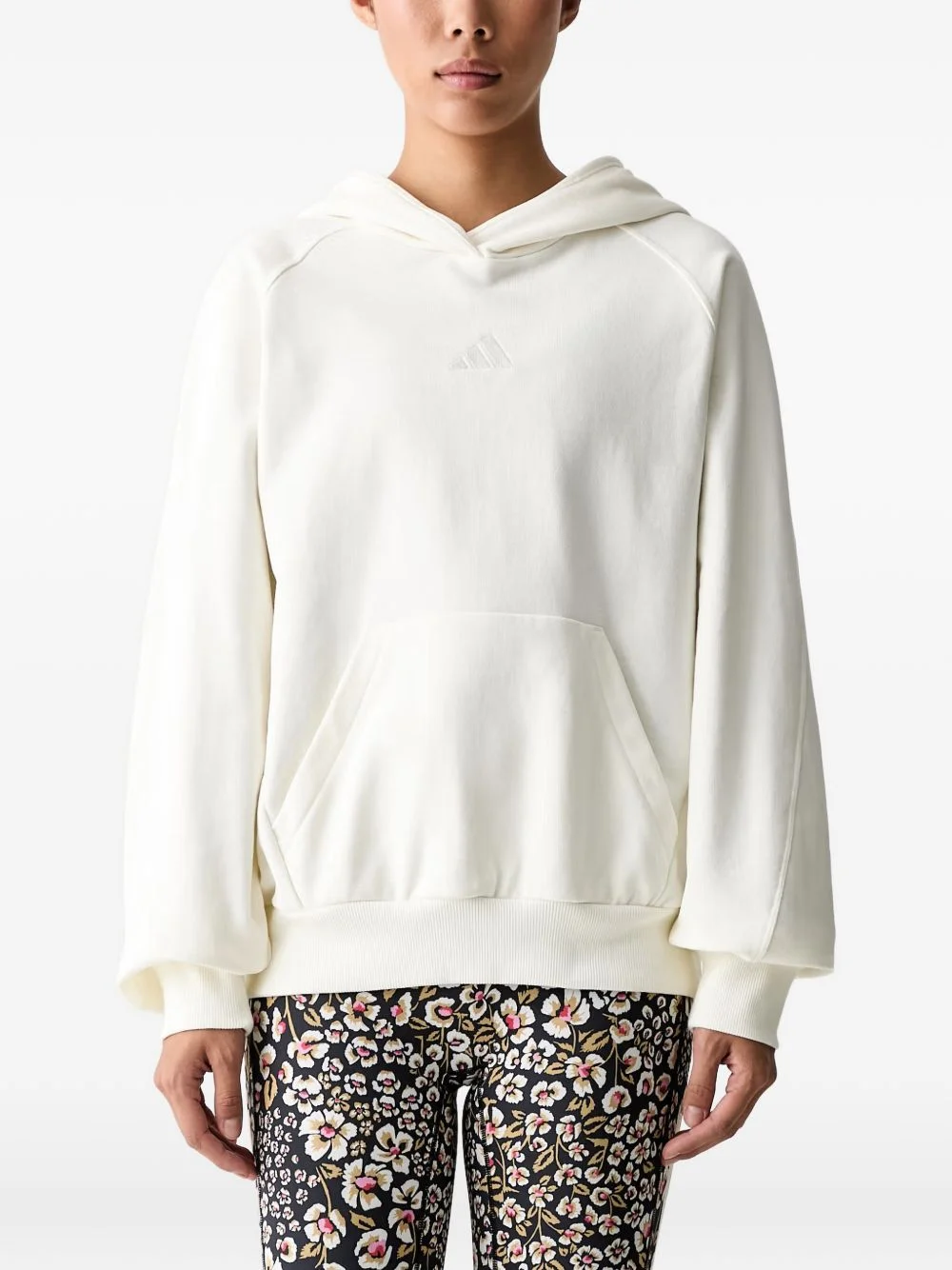 embroidered-logo raglan-sleeve hoodie - 1