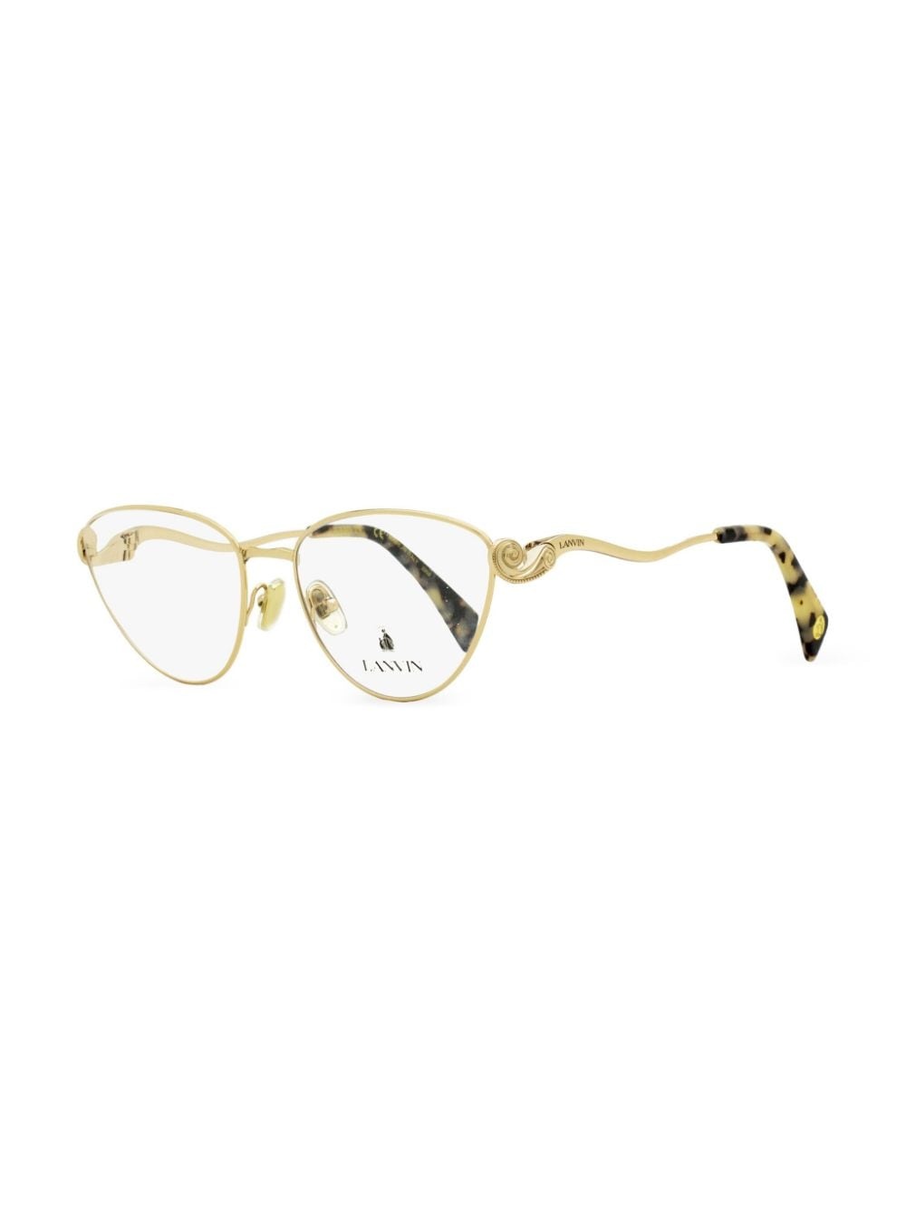 logo-engraved cat-eye glasses - 3