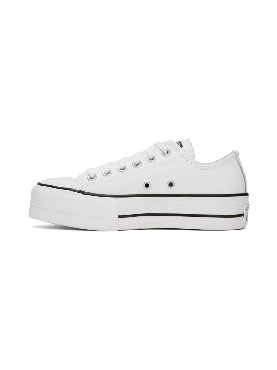 White Chuck Taylor All Star Platform Leather Low Top Sneakers - 3