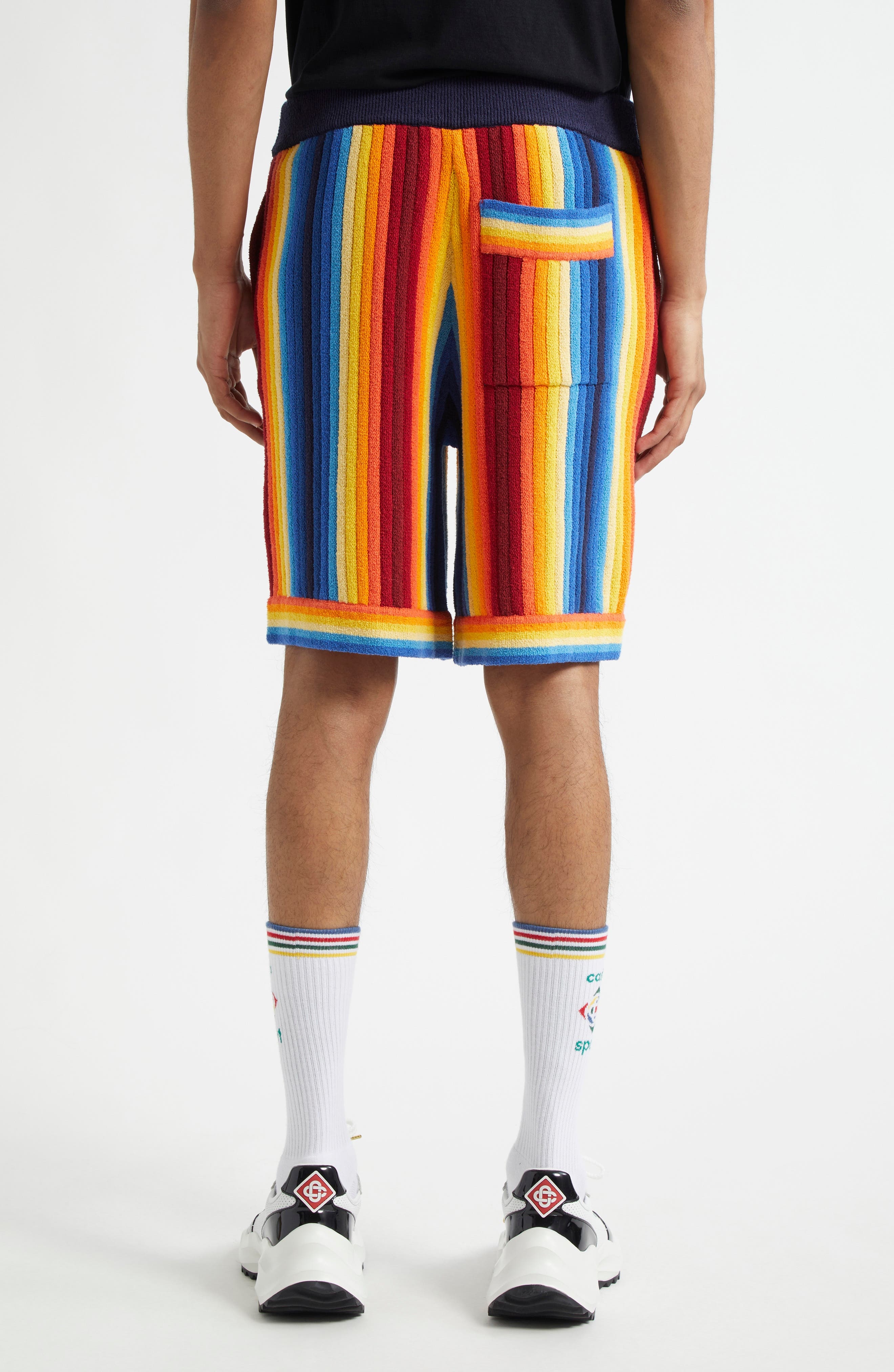 Casablanca Gradient Stripe Terry Cloth Shorts in Blue Multi at Nordstrom - 3