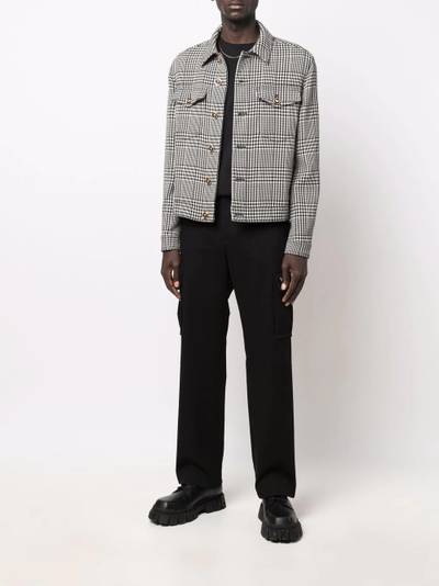 VERSACE gingham check-pattern shirt jacket outlook