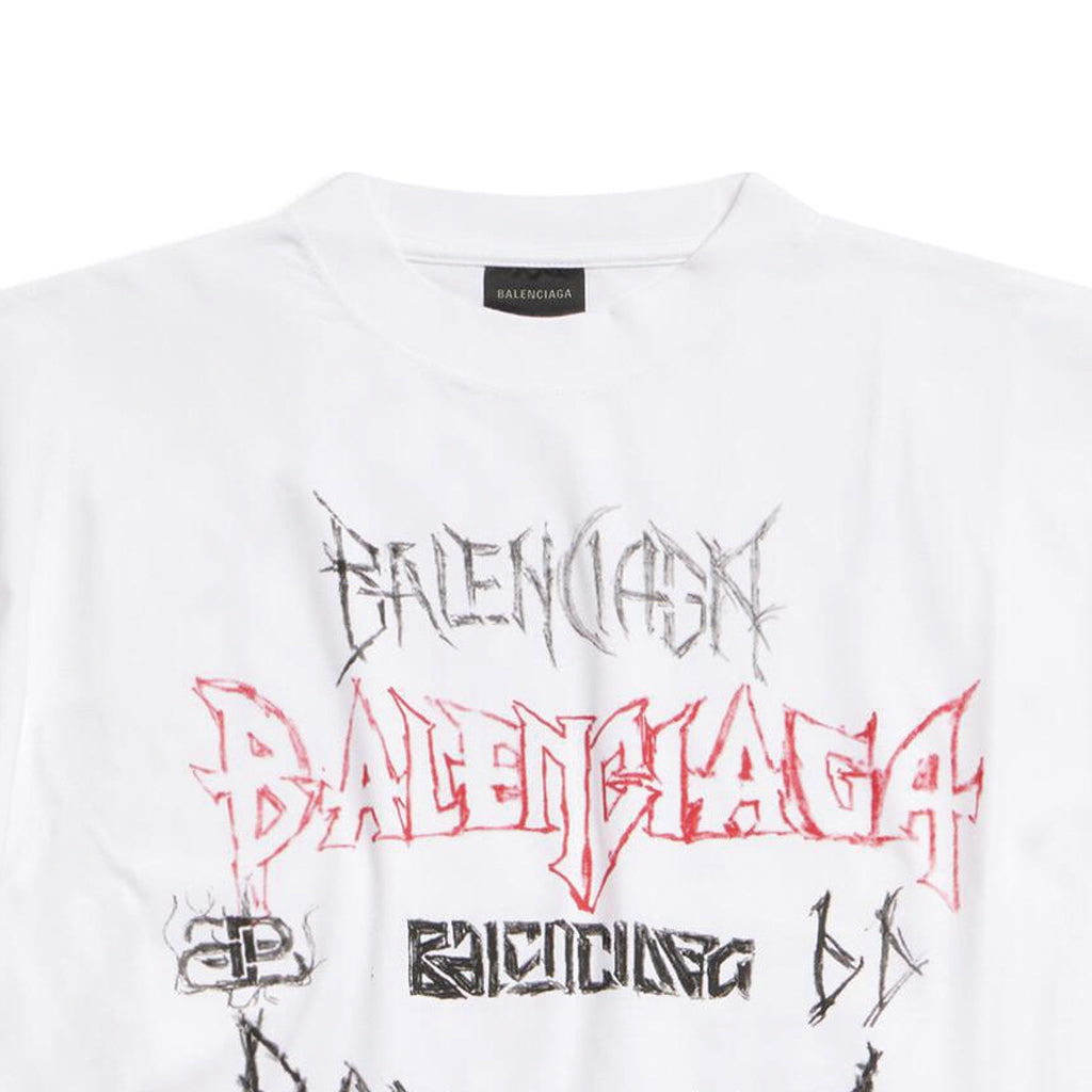 Balenciaga Diy Metal T-shirt 'White Black Red' 641675TPVO29065 - 3