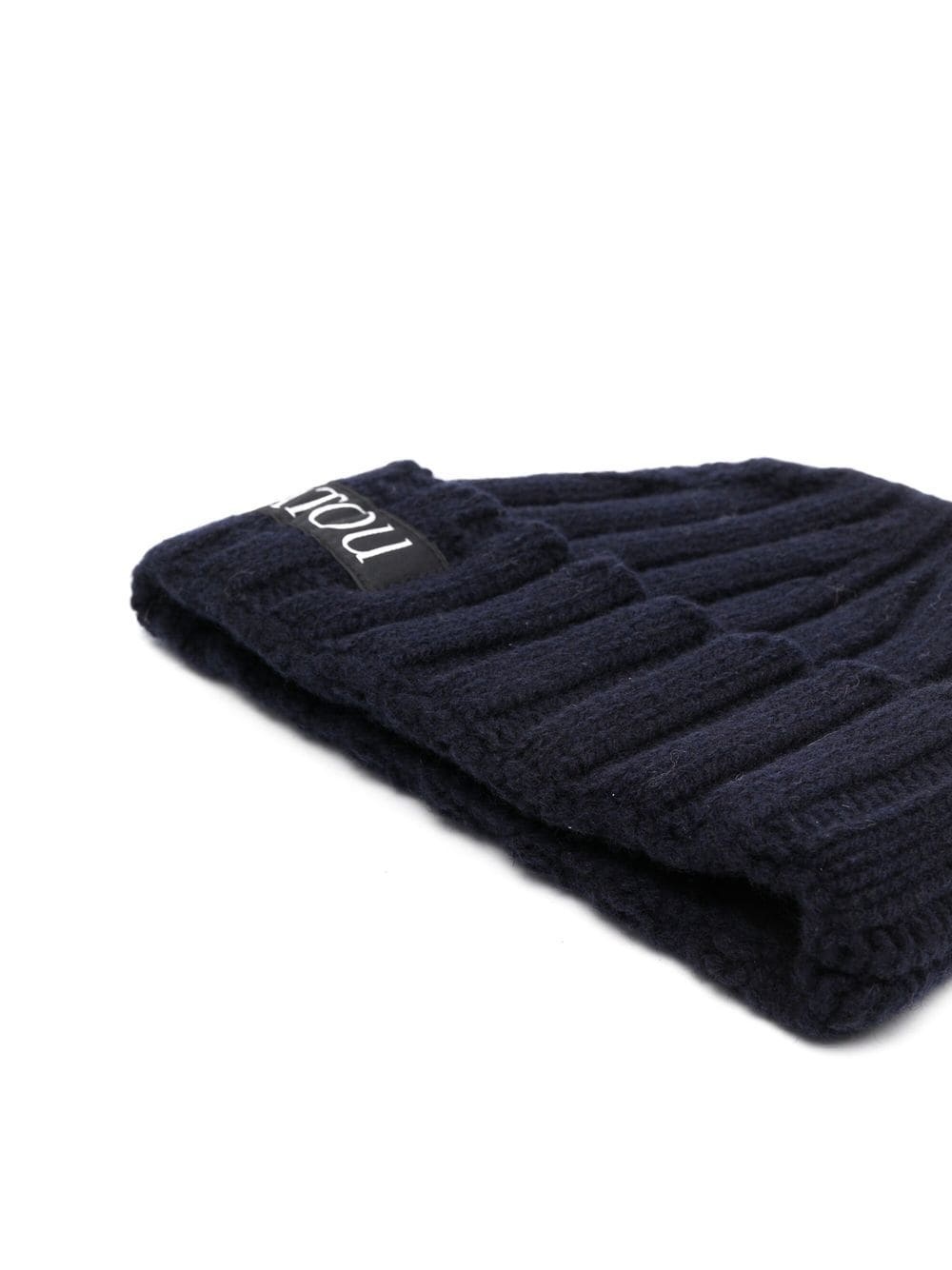 logo-patch ribbed-knit beanie - 2