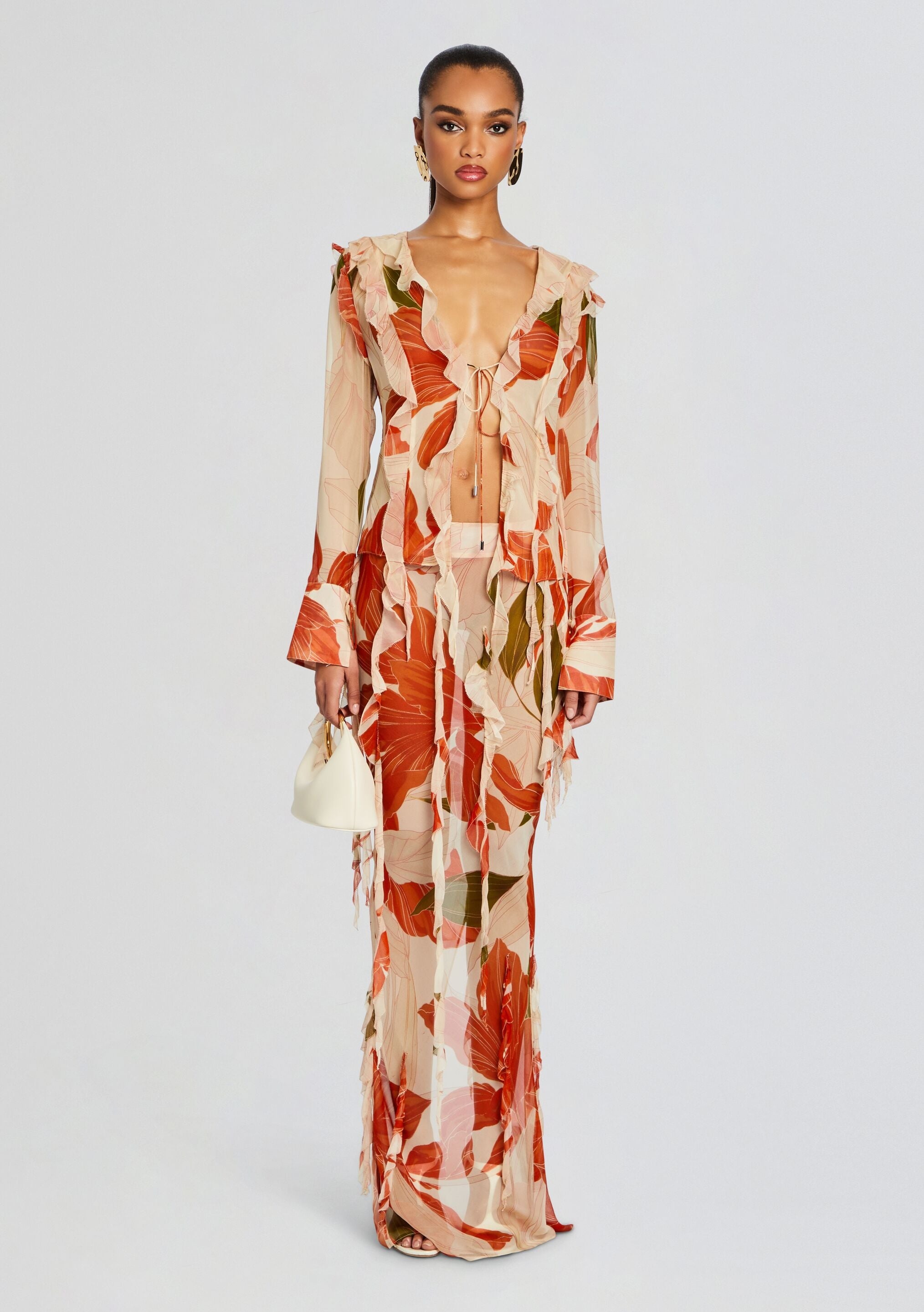SYBIL SILK CHIFFON SKIRT - 2