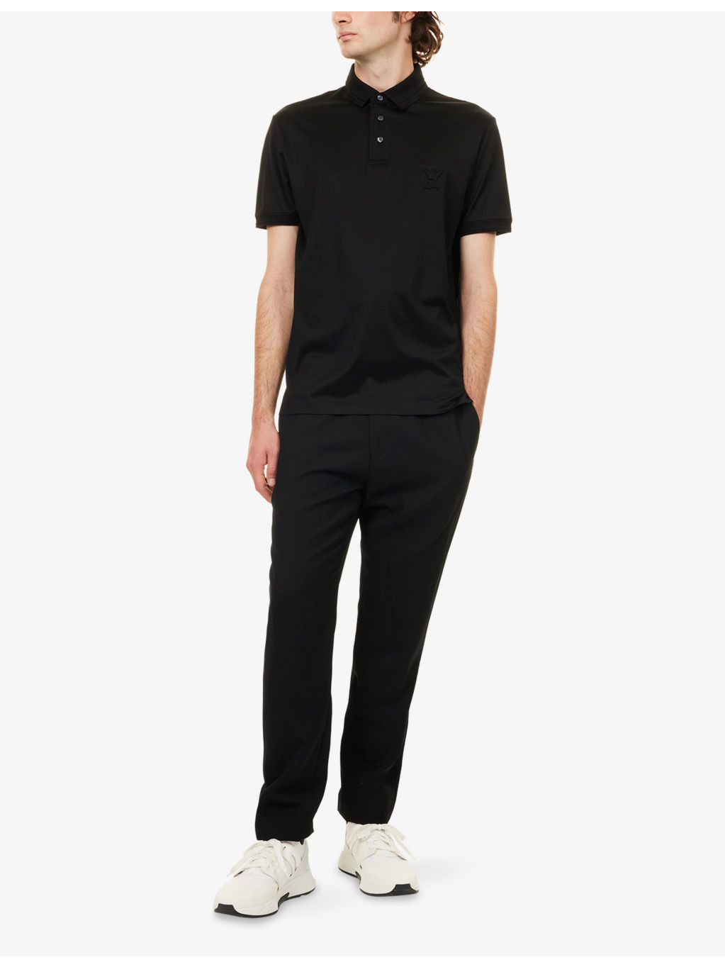 Embossed-Logo Short-Sleeve Cotton-Jersey Polo Shirt - 2