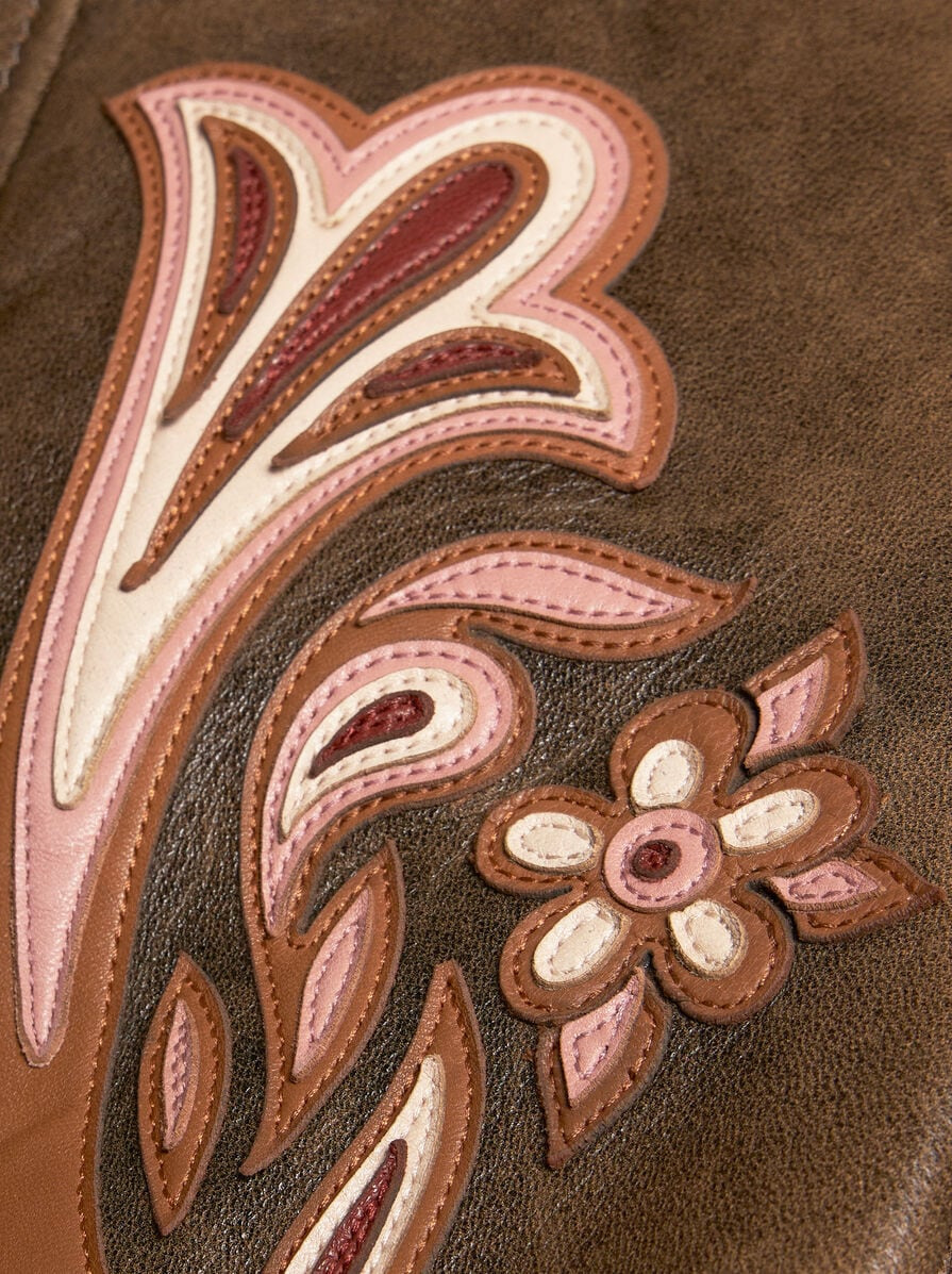 LEATHER JACKET WITH INLAYS - 7