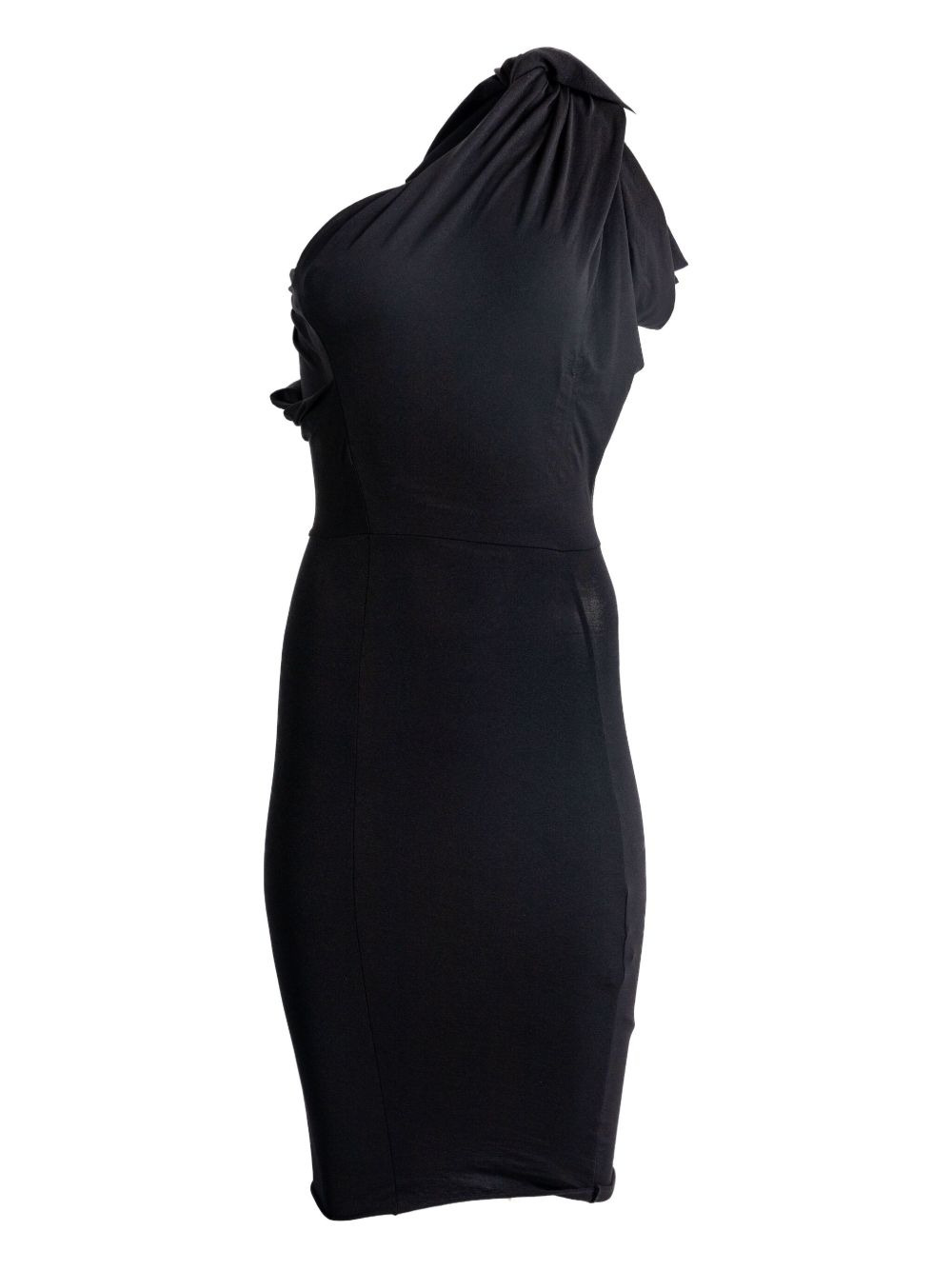 draped one-shoulder midi dress - 3
