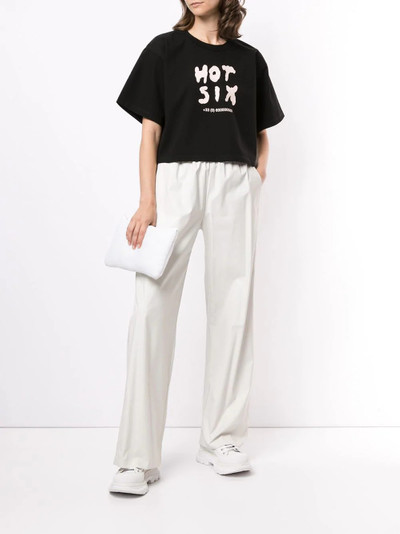 MM6 Maison Margiela graphic print cropped T-shirt outlook