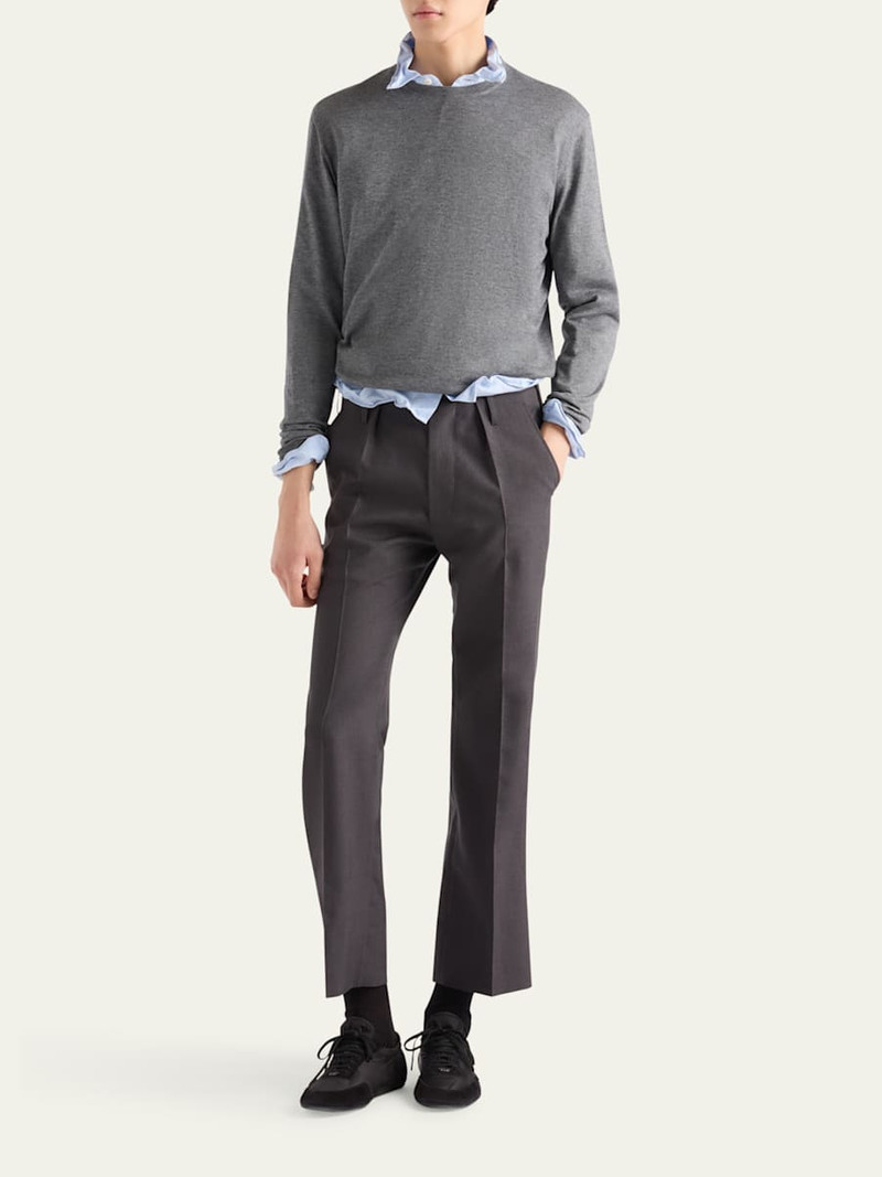 Prada Men's Silk-Cashmere Crew Sweater outlook