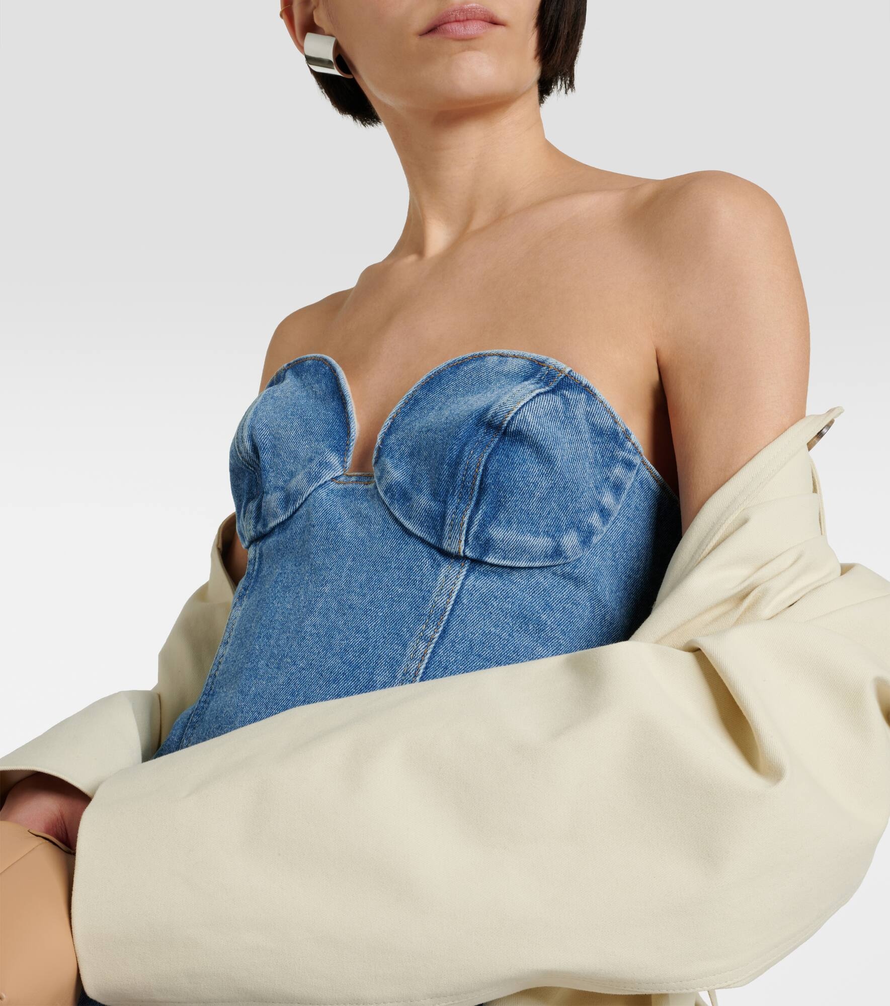 Corset denim minidress - 4