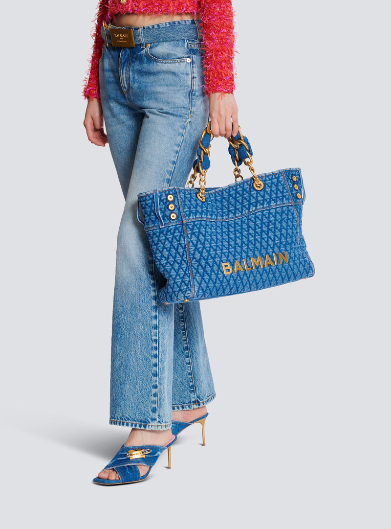 1945 Soft tote bag in diamond-quilted denim 9