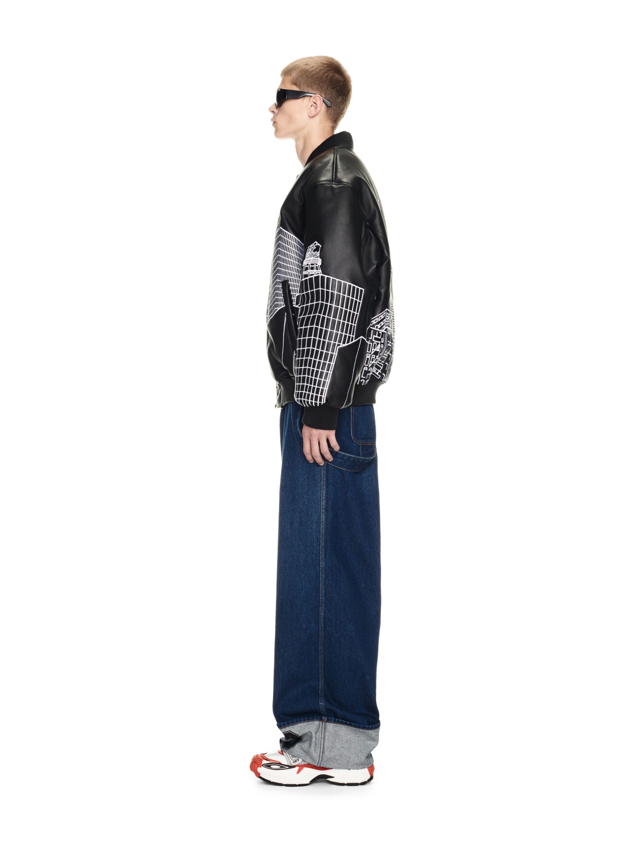 90s Logo Braces Hip Hop Jeans - 3