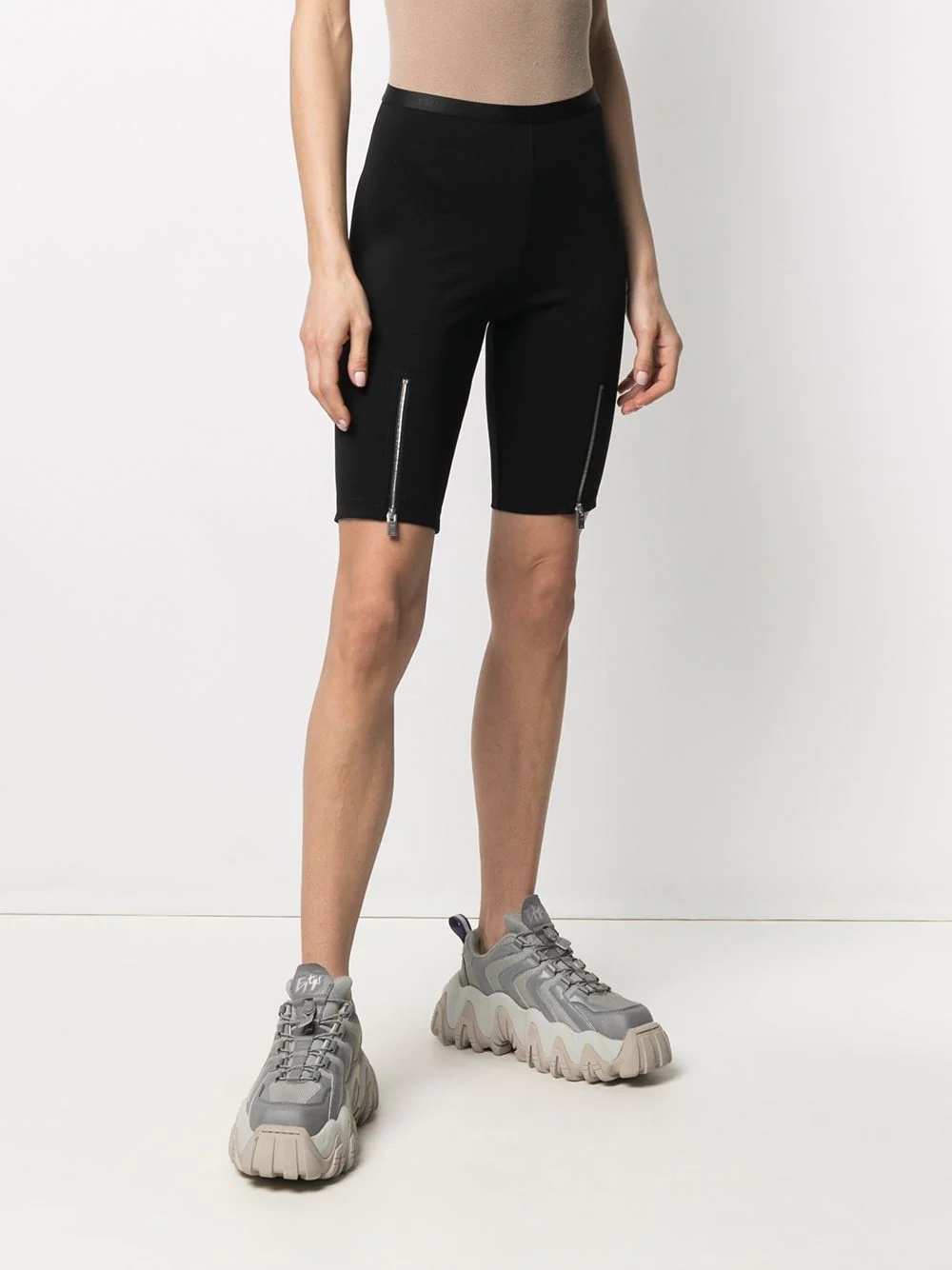 front-zipped cycling shorts - 3