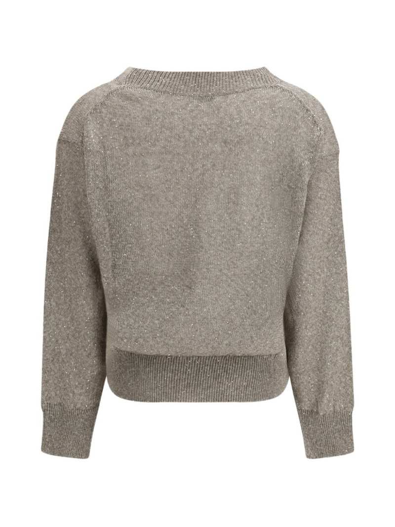 Brunello Cucinelli V-neck embellished sweater outlook