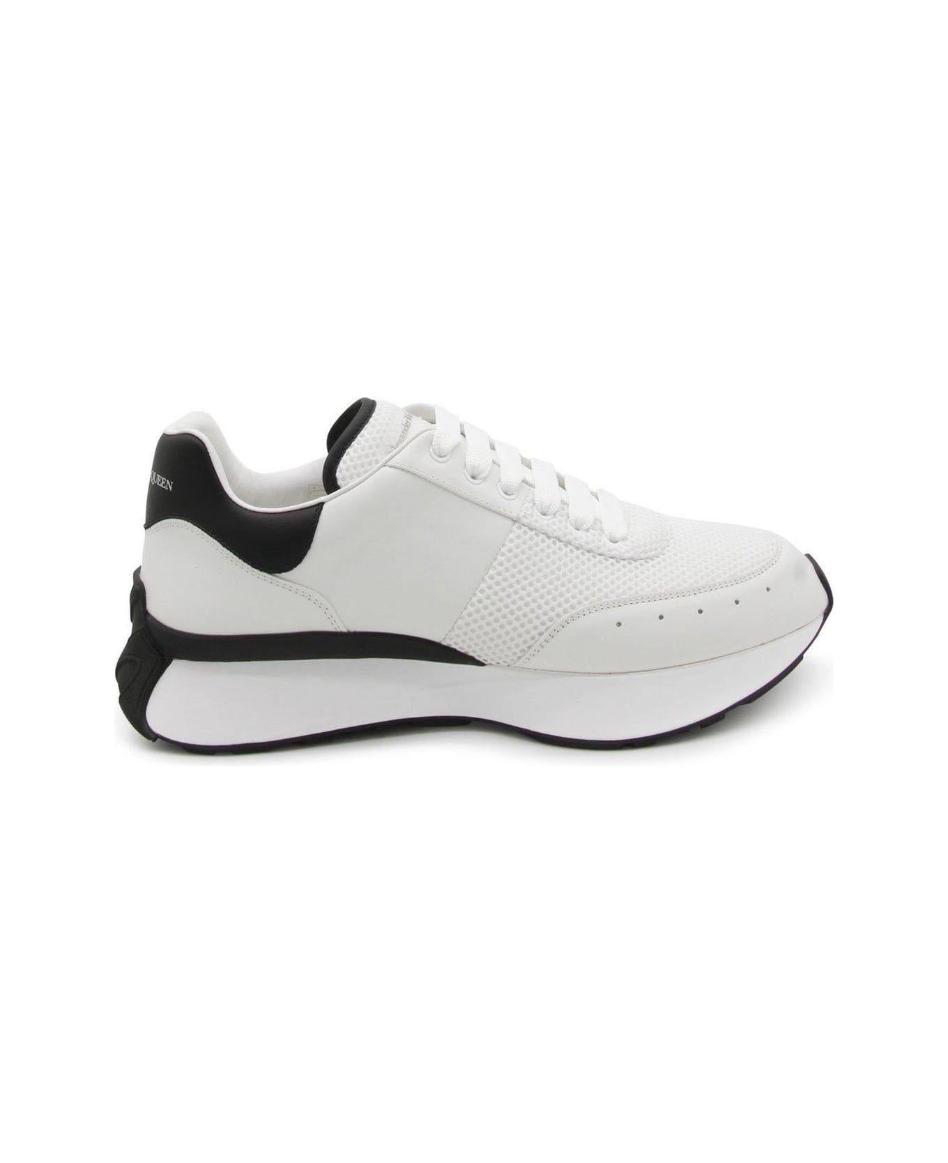 Logo Printed Mesh Lace-up Sneakers - 1