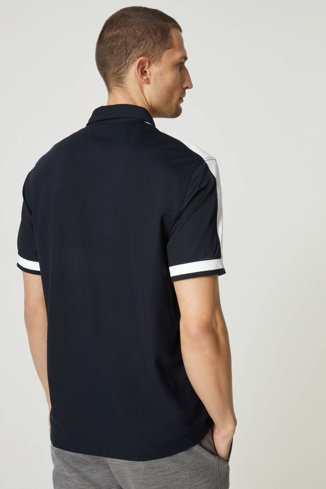 LAGOS POLO SHIRT IN NAVY BLUE/OFF-WHITE - 3