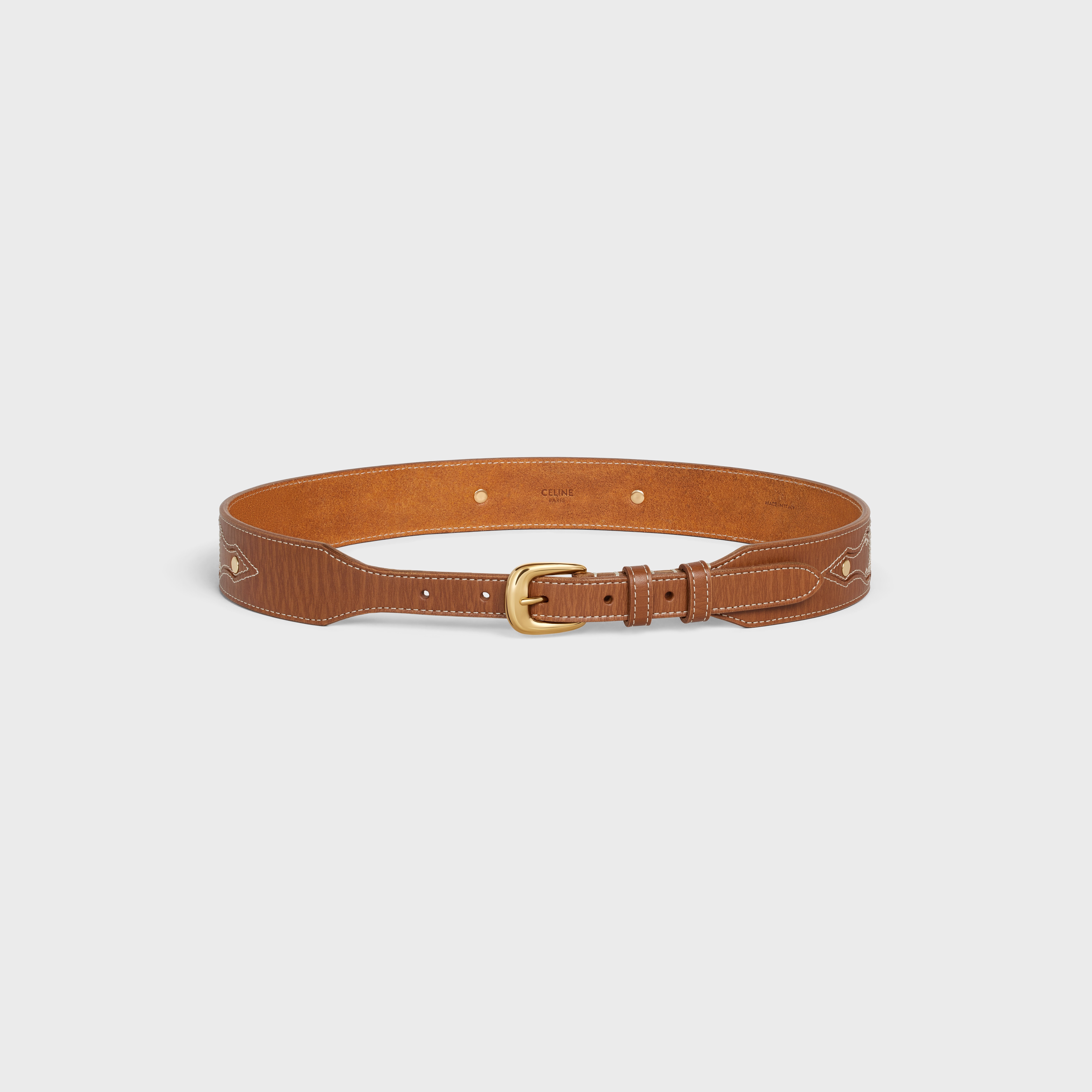 Embroidered Triomphe Western Belt in CALFSKIN - 3
