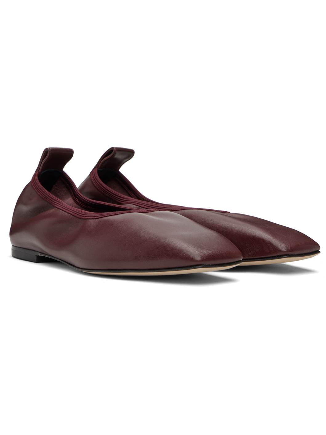 Burgundy Nomi Ruched Ballerina Flats - 4