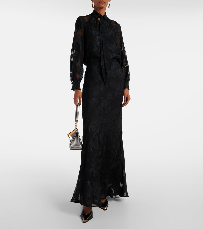 Etro Paisley satin maxi skirt outlook
