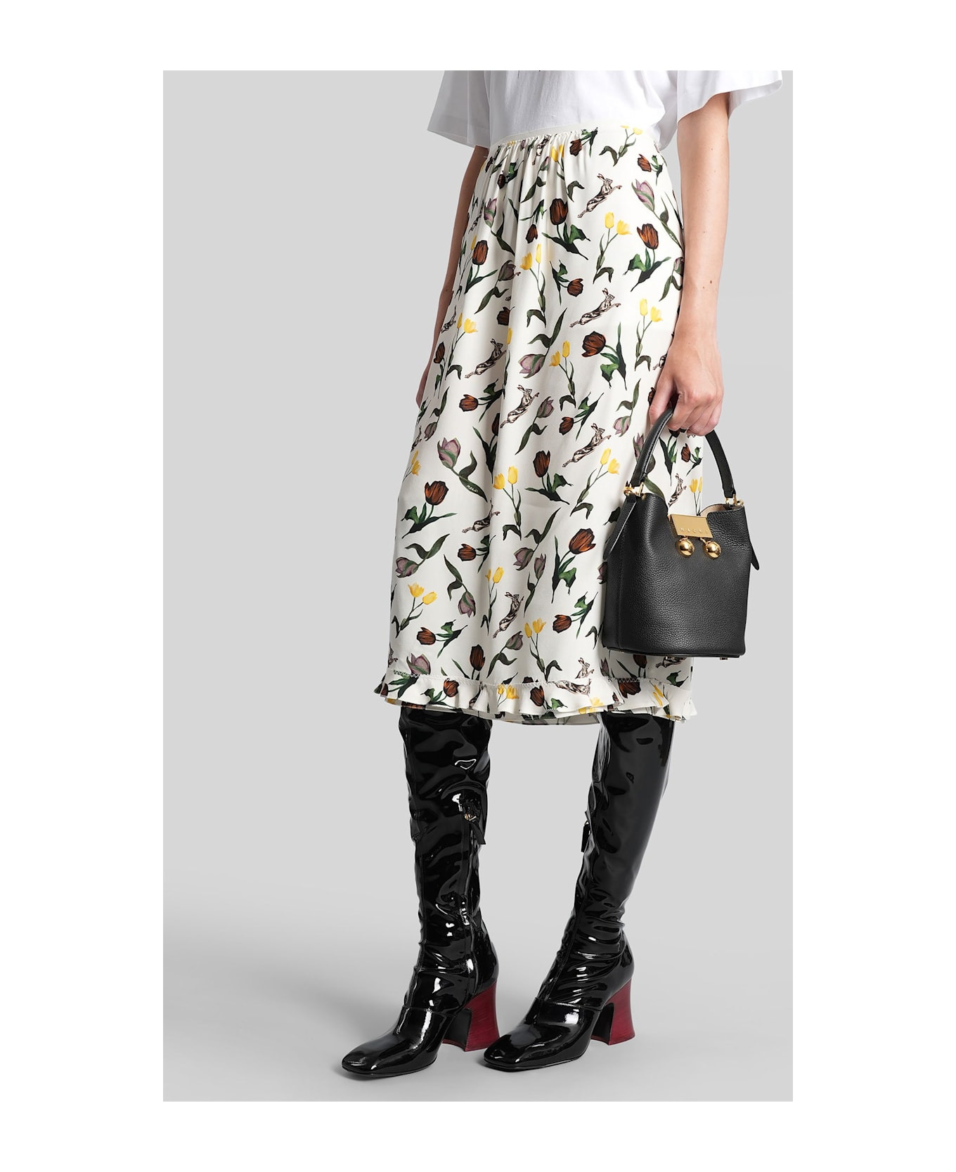 Skirt In White Viscose - 4