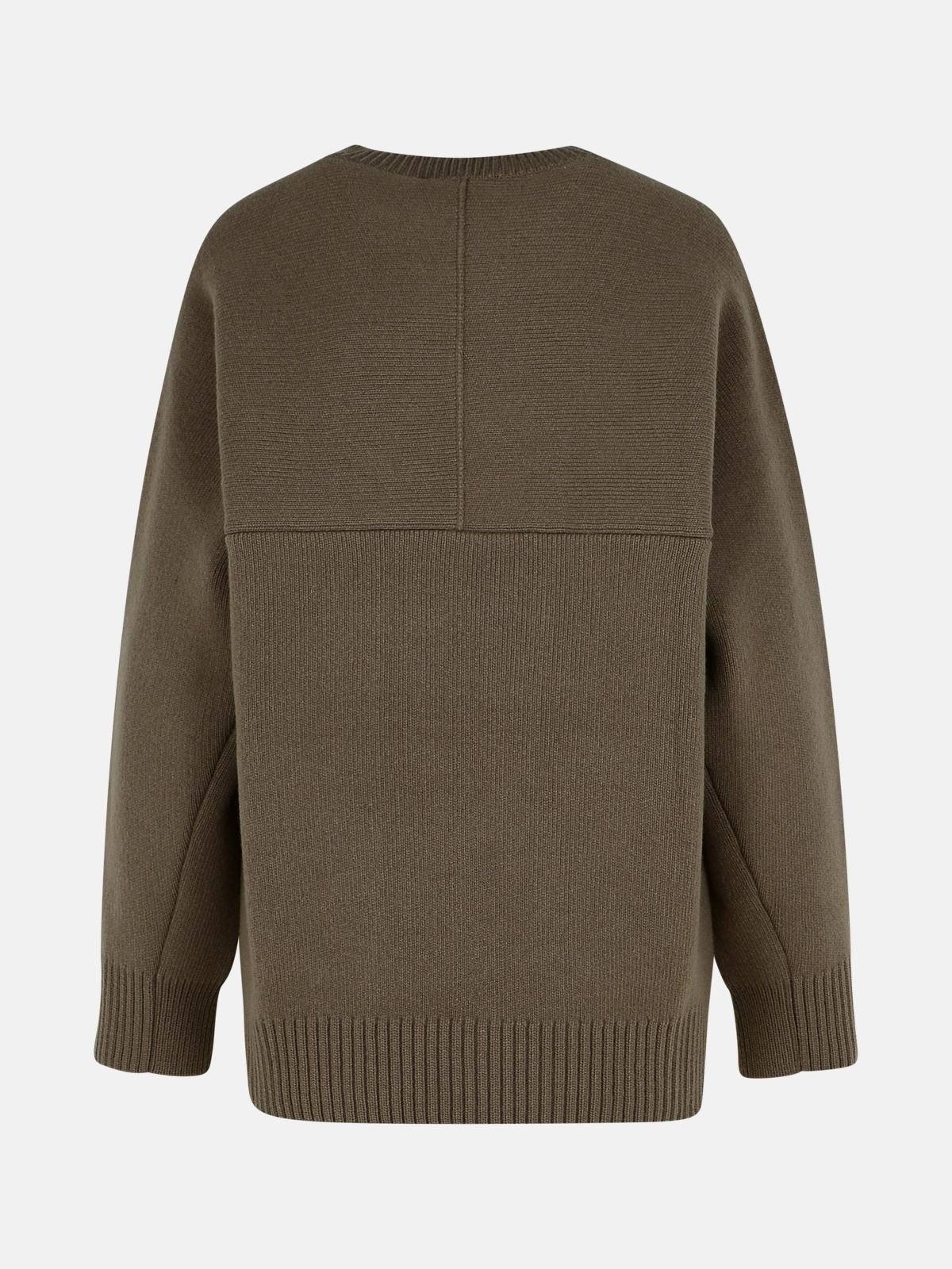 BEIGE WOOL BLEND SWEATER - 3