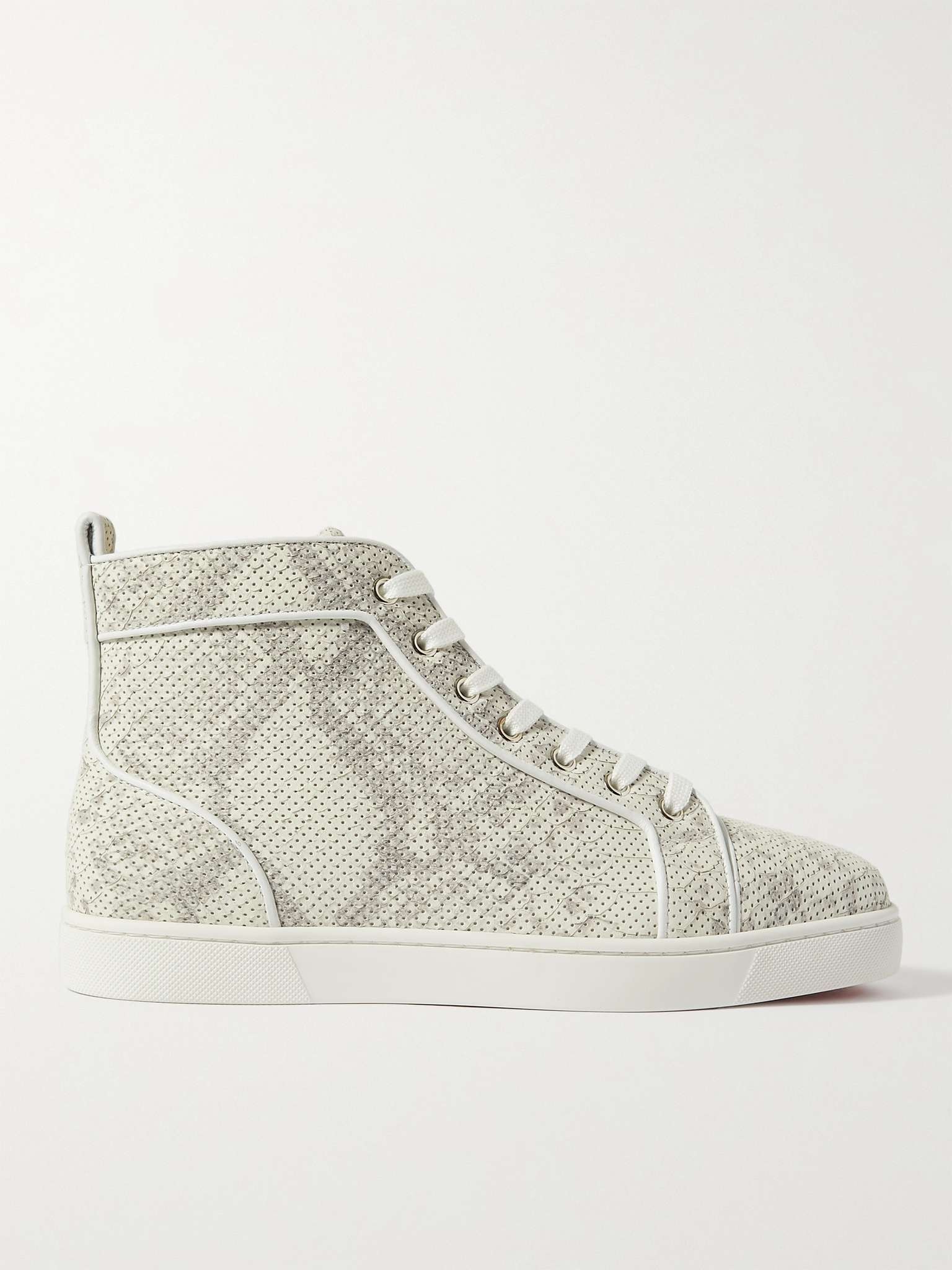 Louis Perforated Snake-Effect Leather High-Top Sneakers - 1