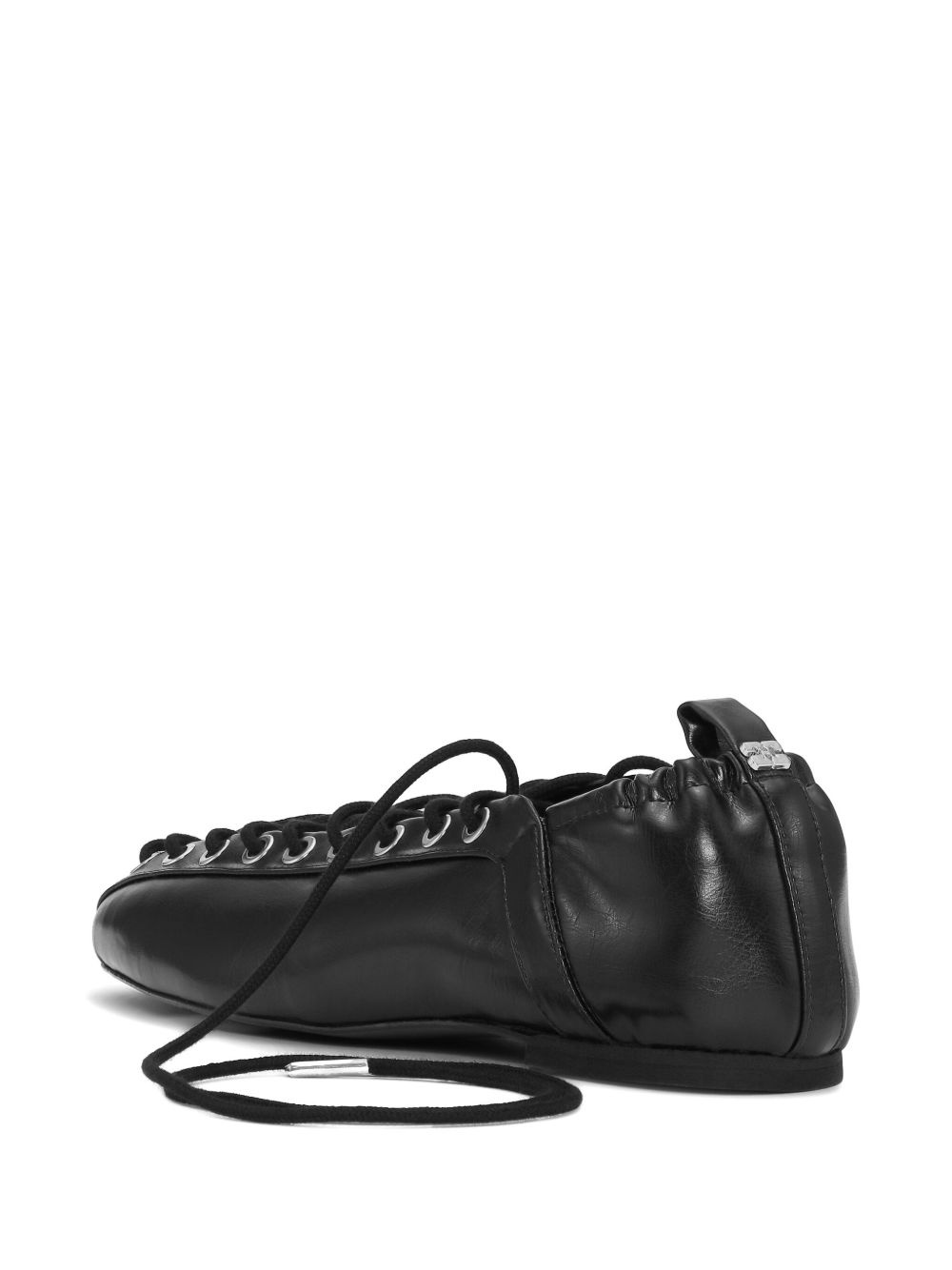 lace-up ballet flats - 3