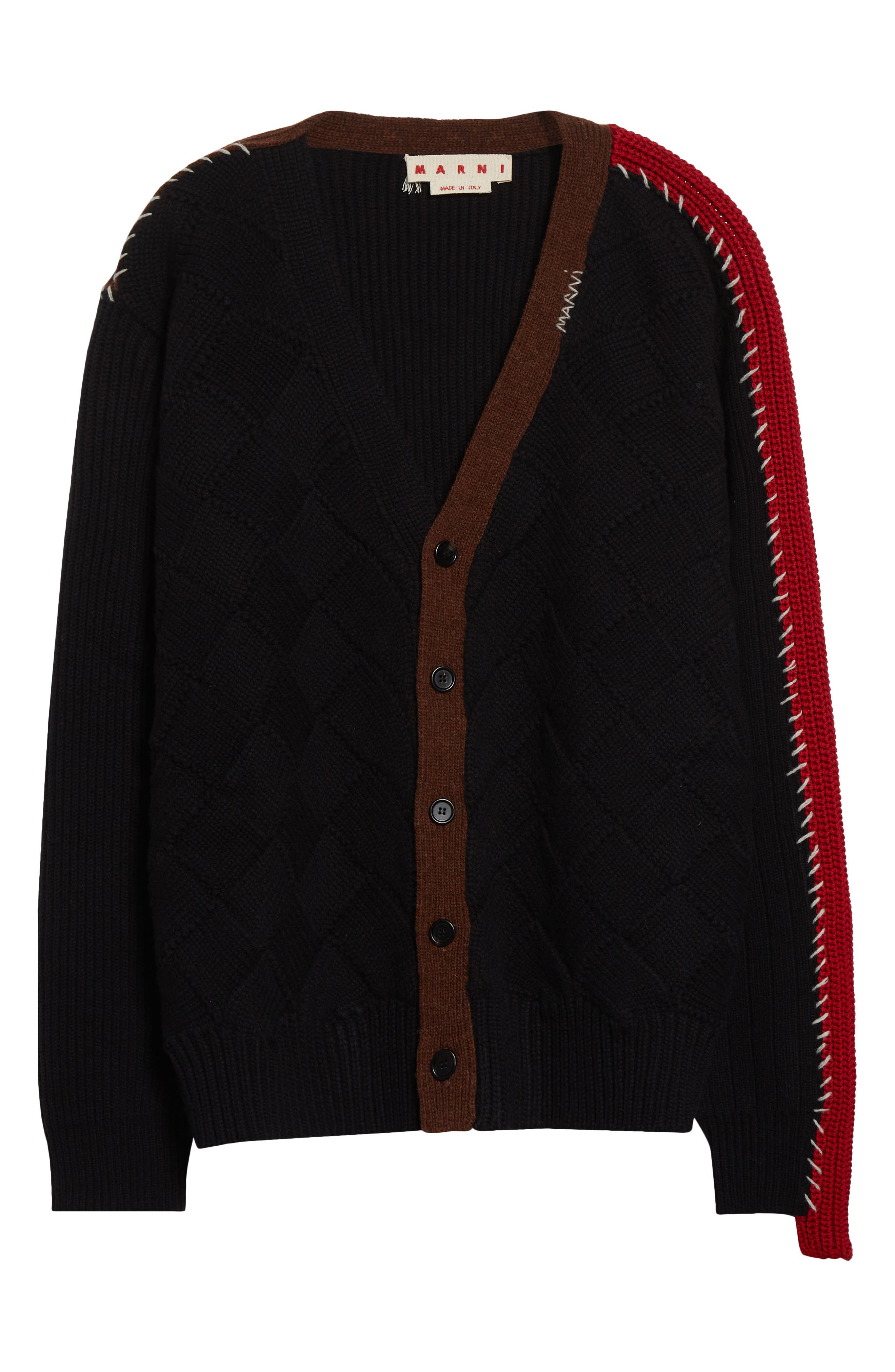 Marni Mended Colorblock Cardigan in Black at Nordstrom - 6