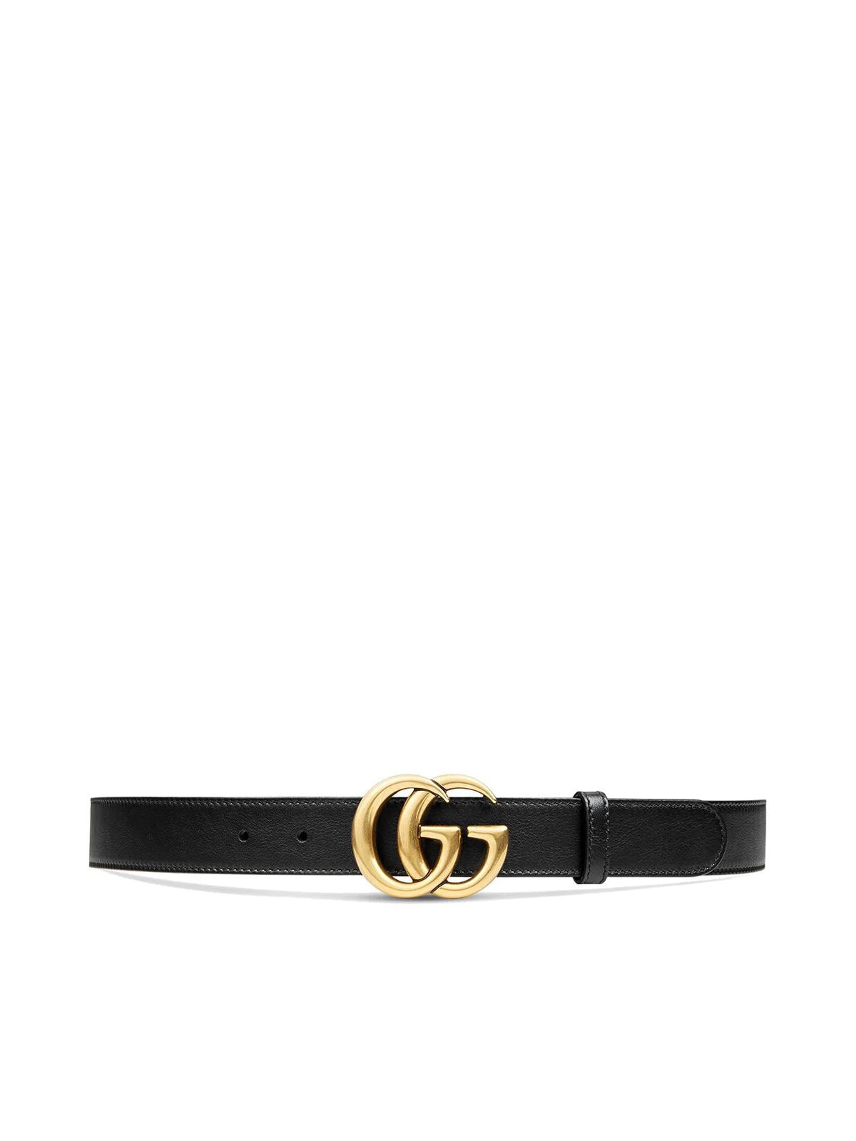 LEATHER BELT WITH DOUBLE G BUCKLE - 1