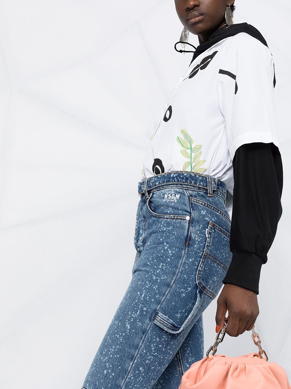 paint-splattered slim-fit jeans - 3