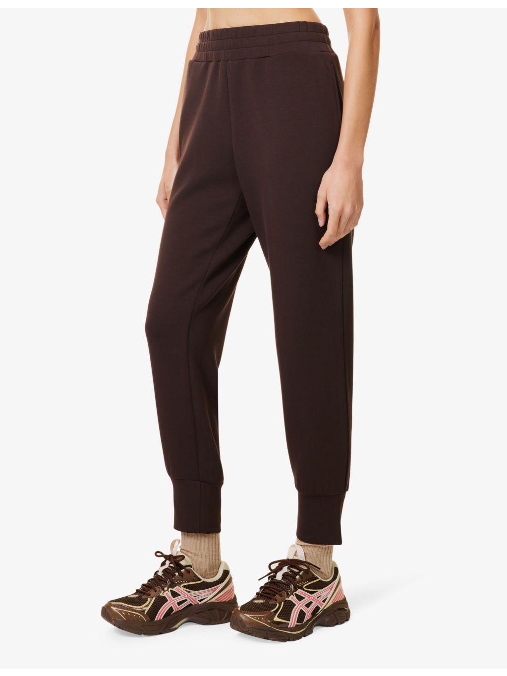Slip-pocket elasticated-waistband stretch-jersey jogging bottoms - 3