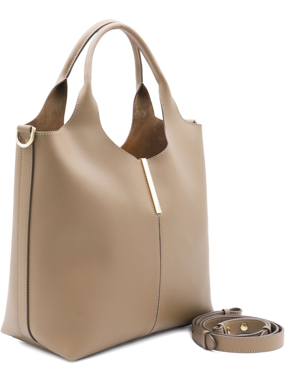 small top-handle leather bag - 3