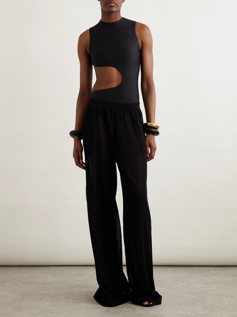 Alaïa Linen And Silk-blend Wide-leg Pants outlook