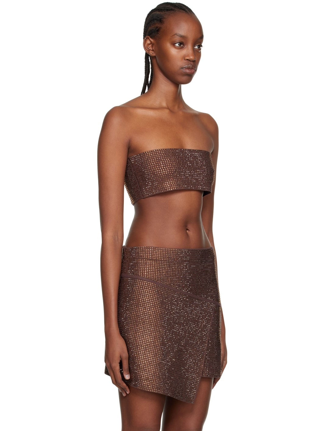 Brown Crystal-Cut Tank Top - 2