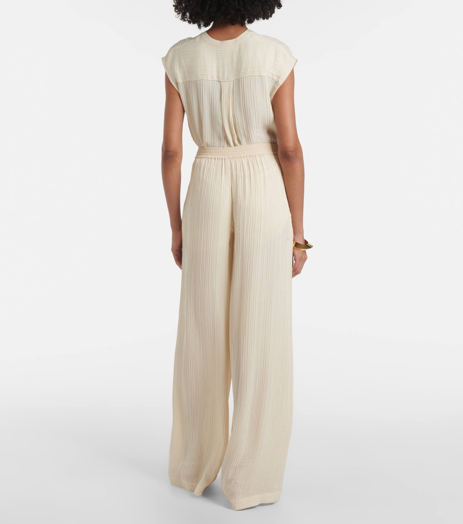 Mawn pleated jacquard wide-leg pants - 3