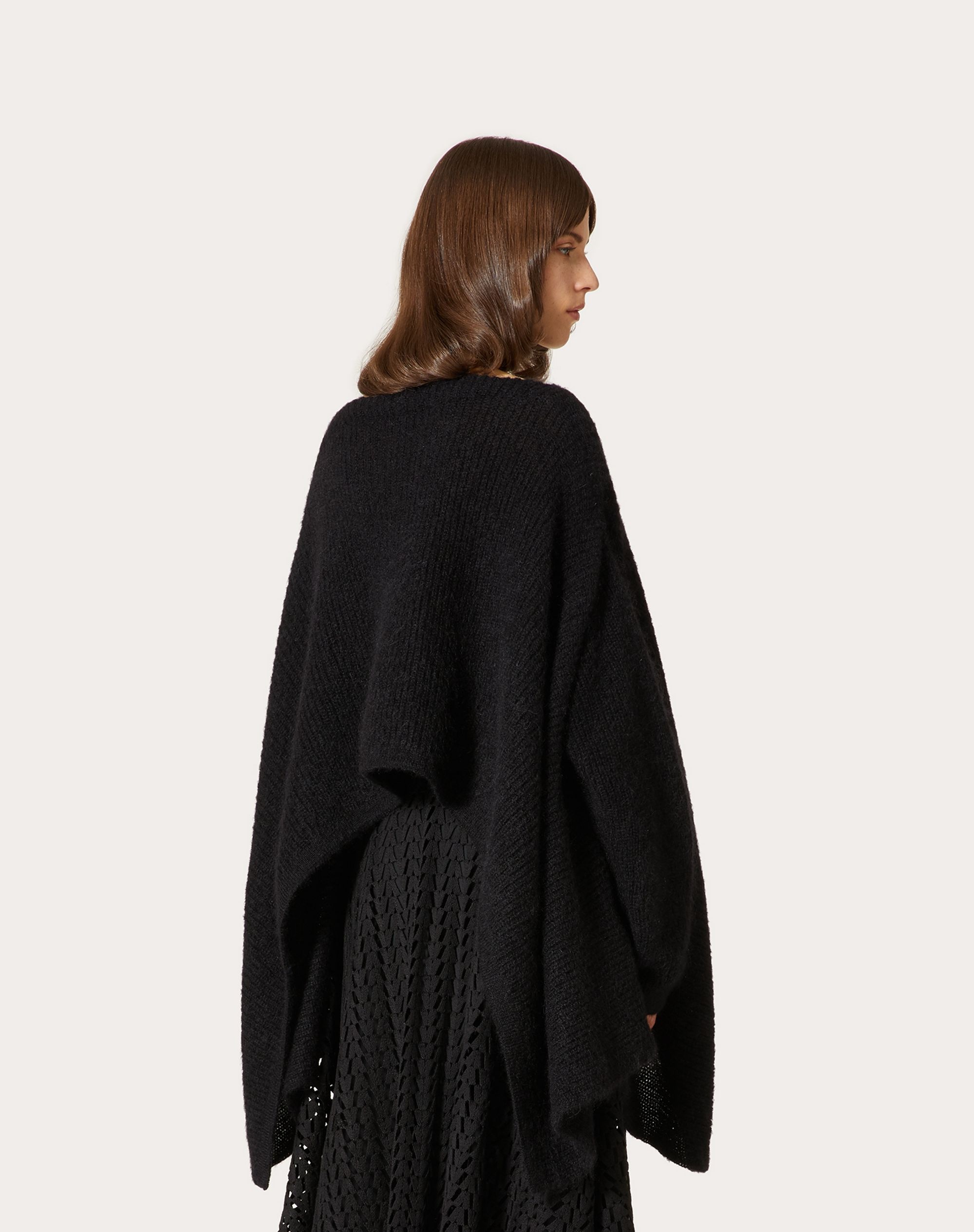 MOHAIR WOOL POLYAMIDE PONCHO - 4