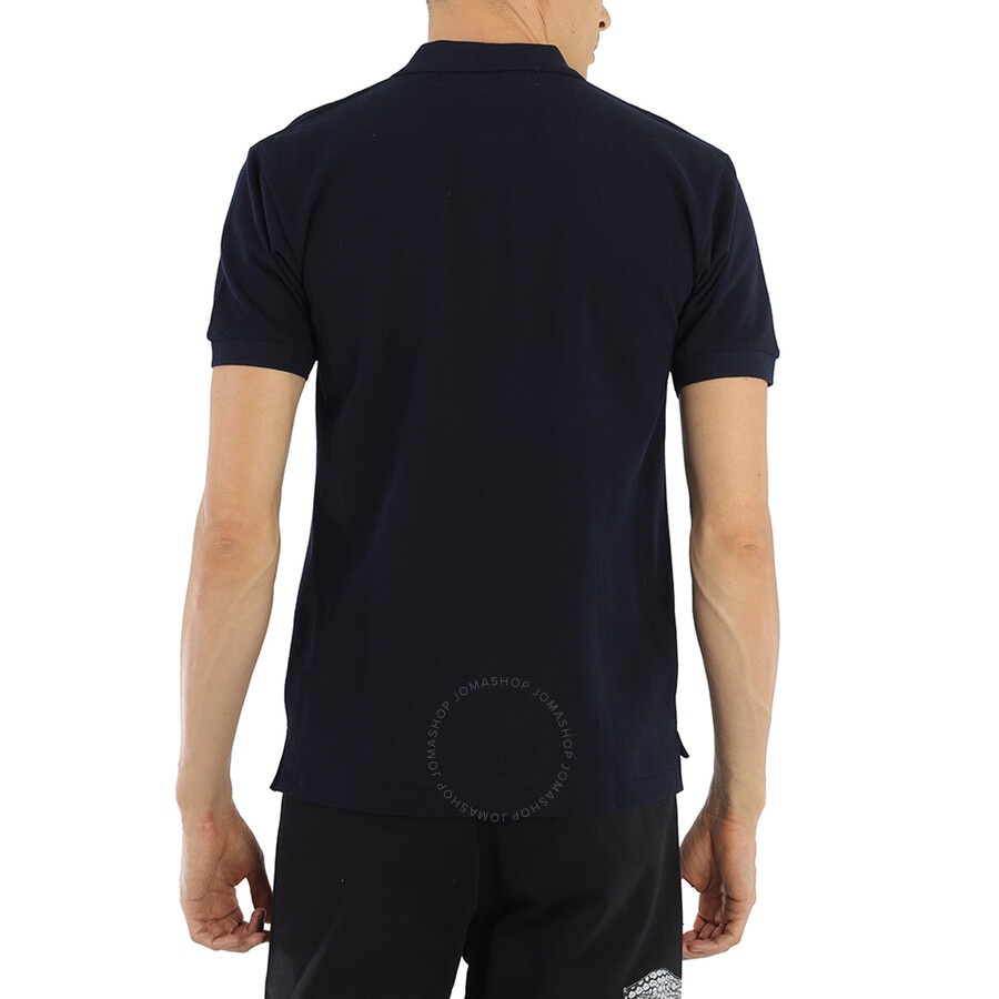 Comme Des Garcons Embroidered Red Heart Polo Shirt In Navy - 6