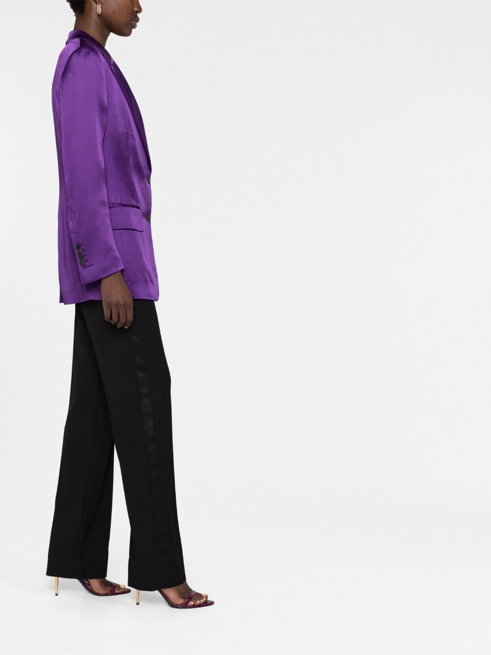 single-breasted satin-finish blazer - 4