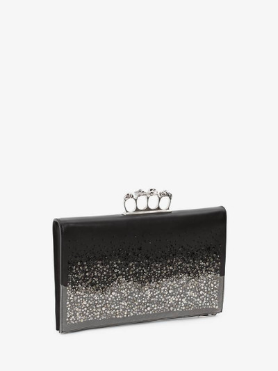 Alexander McQueen Four Ring Flat Pouch in Black/grey outlook