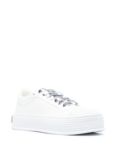 Moschino embossed-logo faux-leather sneakers outlook