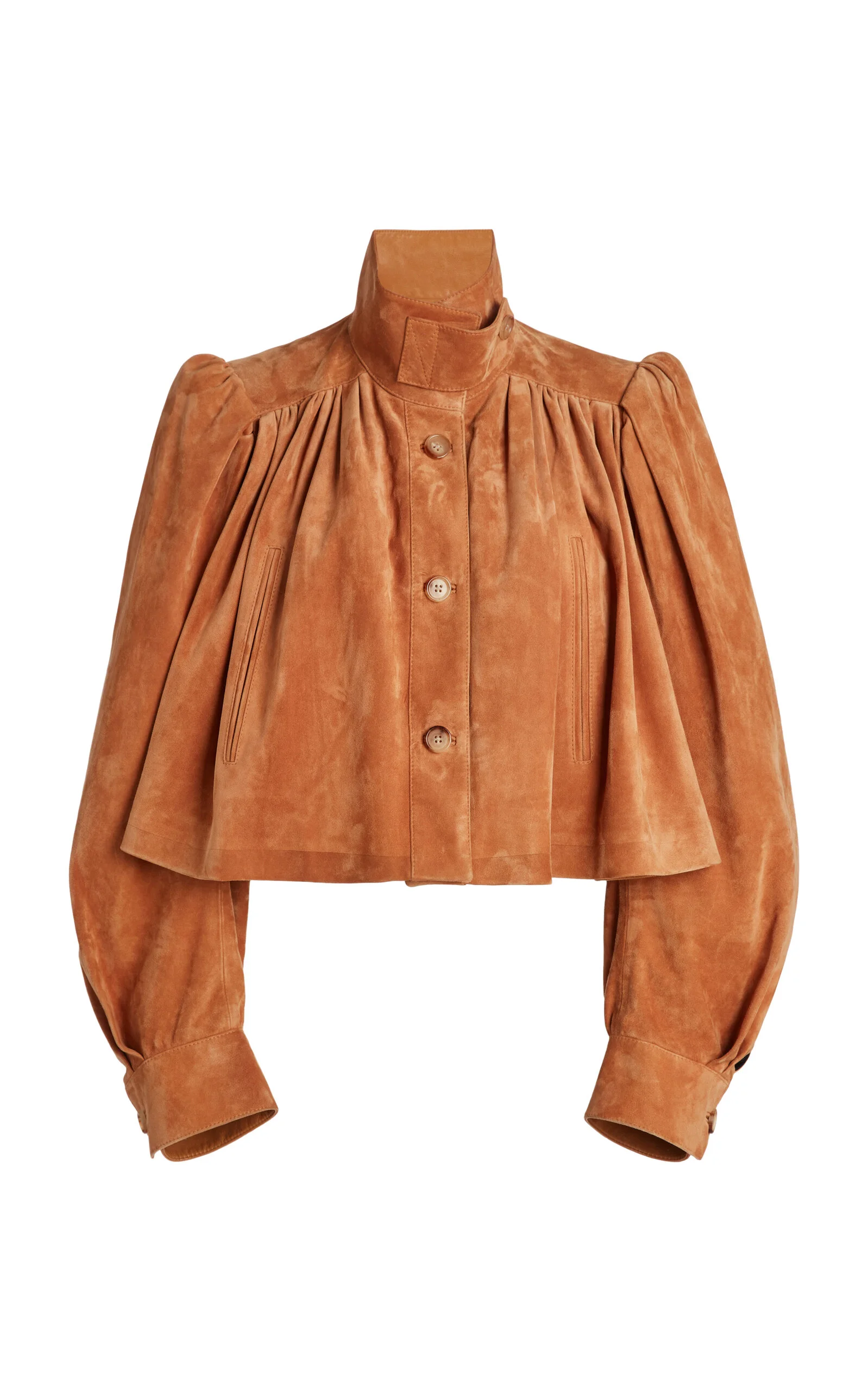 Cropped Suede Jacket brown - 1
