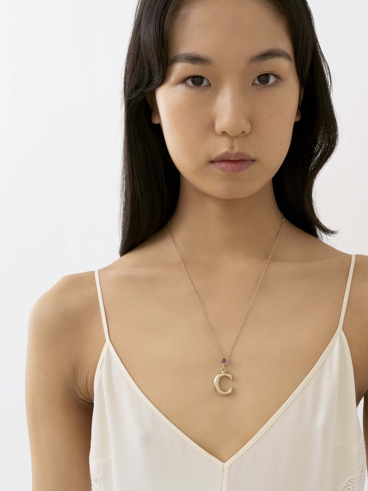 ALPHABET NECKLACE WITH PENDANT C - 3