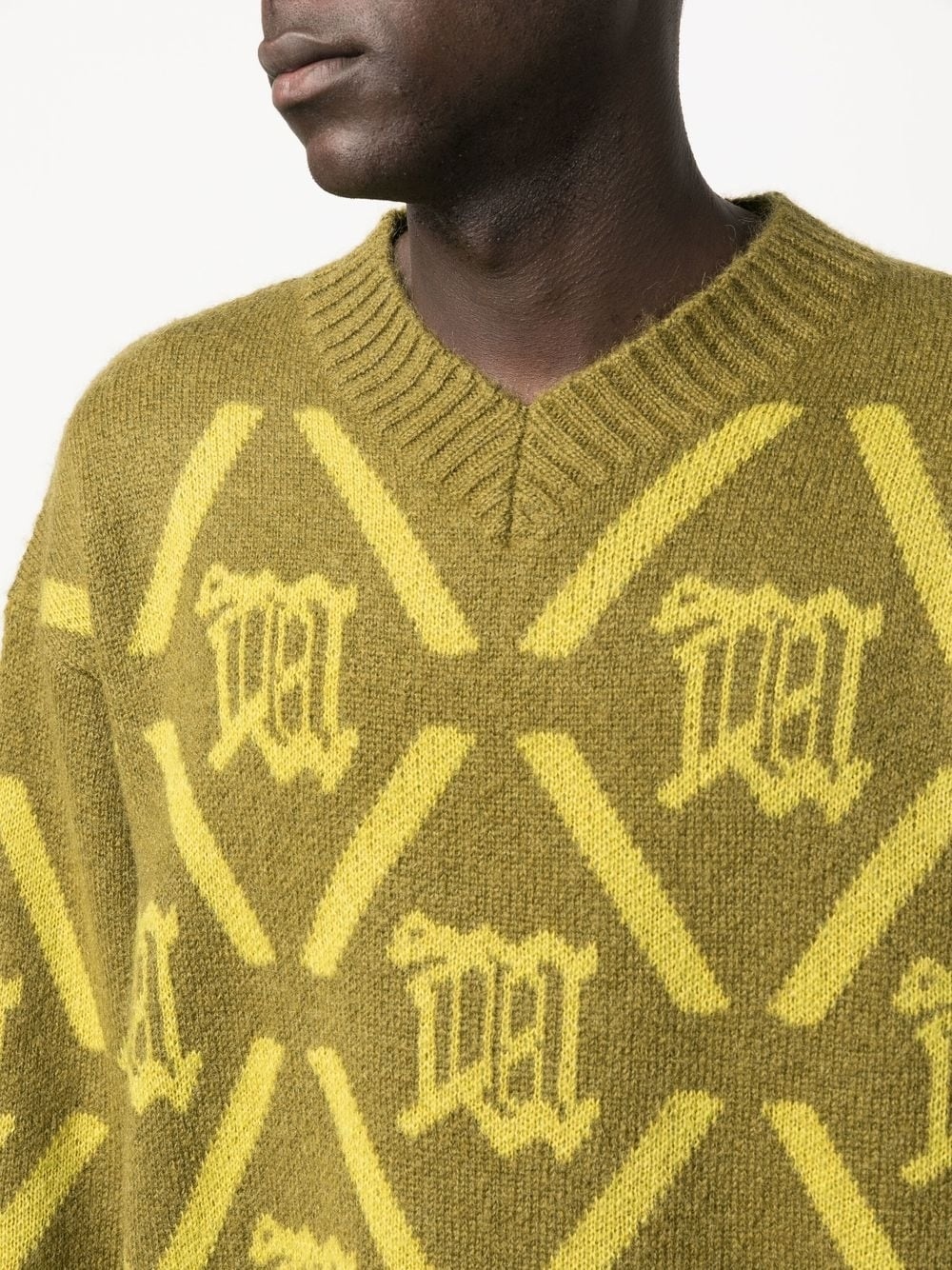 logo print merino-mohair blend jumper - 5