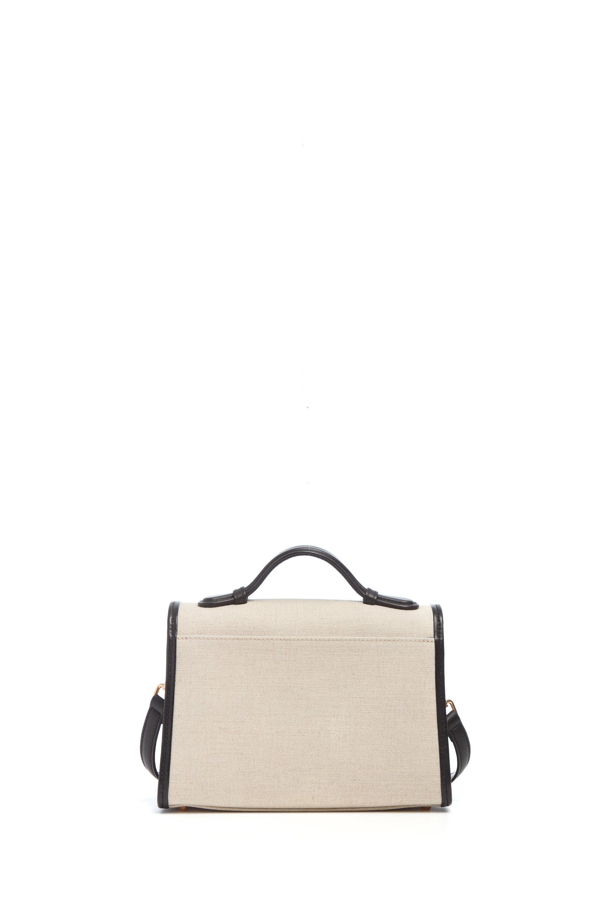 Small Leonora Flap Bag in Beige Linen - 3